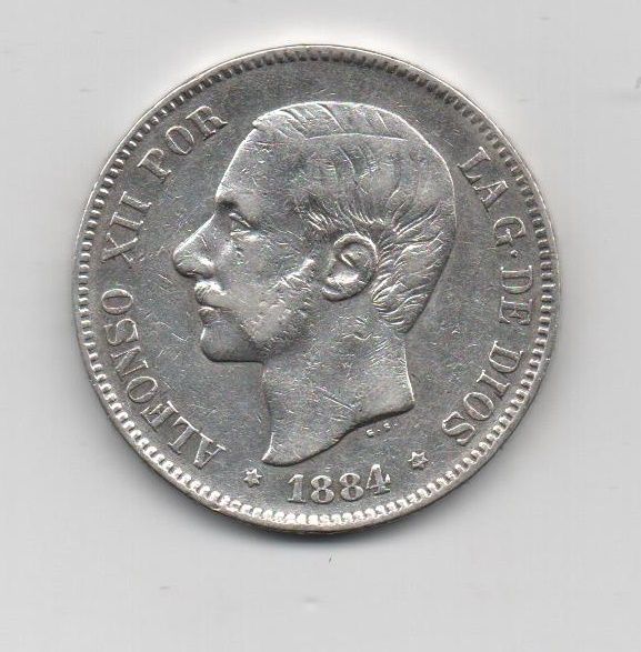 ALFONSO XII DEL AÑO 1884* 84 DE 5 PESETAS